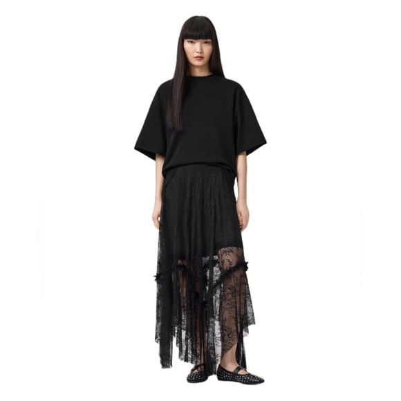 All Saints Josie Tiered Lace Midi Skirt in PRISTINE Condition,All Products : American Fashion Style Bags On Sale